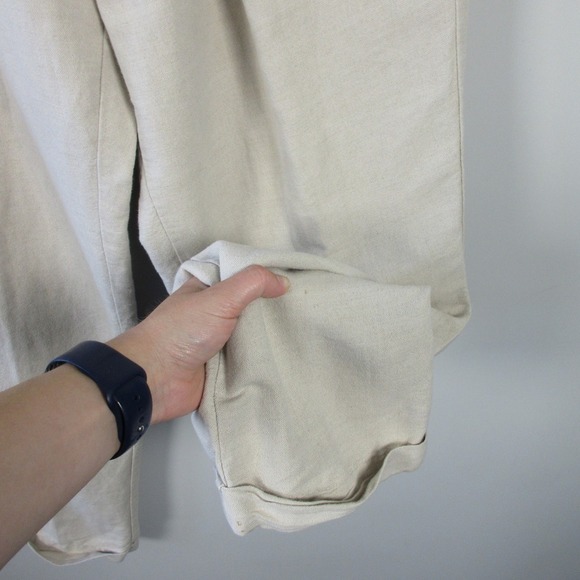 Club Room Pleated Dress Pants Men 33 Beige Linen Trouser Casual Work Office 490 - Picture 10 of 16